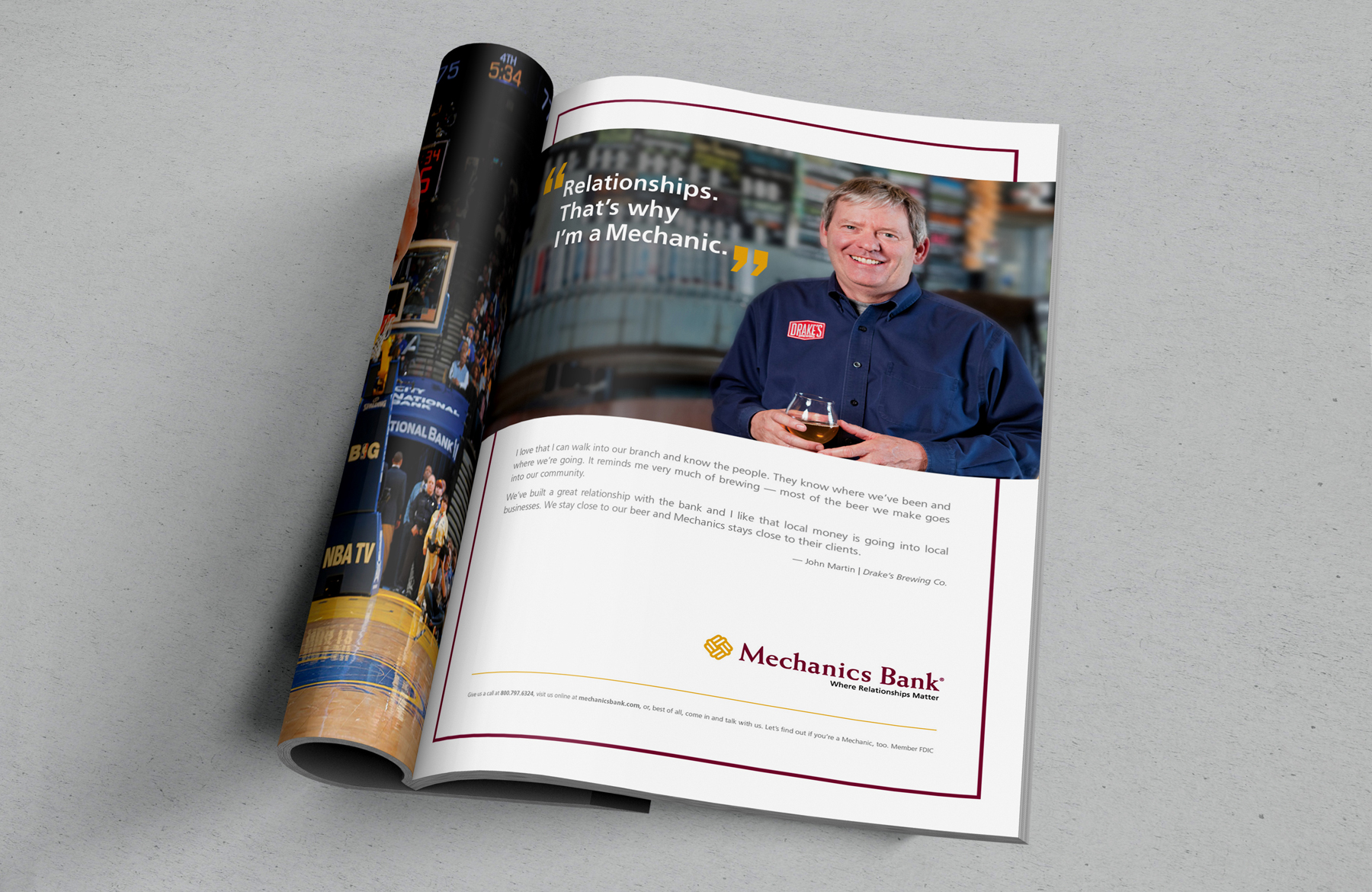 mechanics bank magazine ad brand drakes