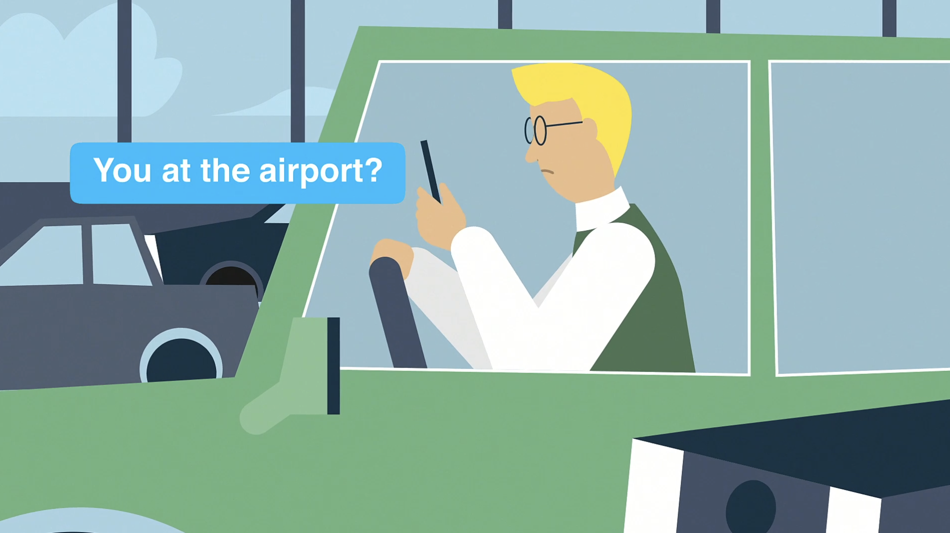 Animated short: Auden drives a green car